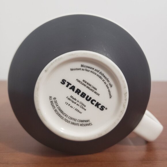 Starbucks Mug 2014 Collectable Coffee New Bone China Paint Design White Like New - Picture 5 of 7